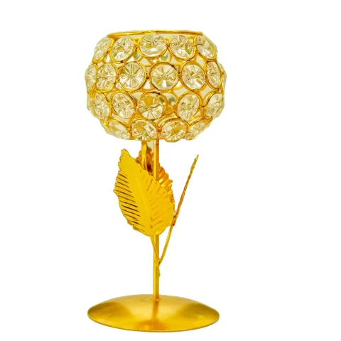 Be Kind Gold Plated Diamond Crystal with Metal Candle Tealight Holder (3 x 6 inch)