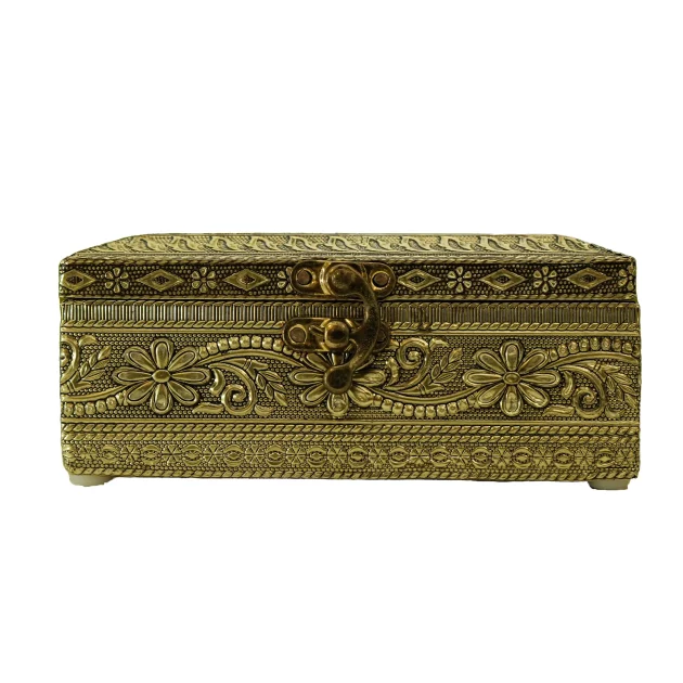 Be Kind Handmade Wooden Jewellery Box | Oxidised wooden Box for Marriage, Anniversary, Engagement, gift & return gift (Gold)- 6 inch