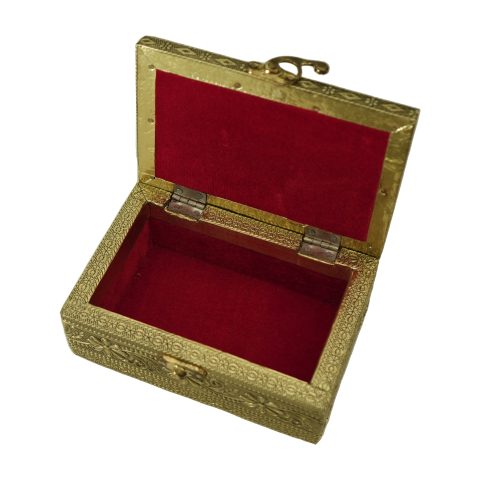 Be Kind Handmade Wooden Jewellery Box | Oxidised wooden Box for Marriage, Anniversary, Engagement, gift & return gift (Gold)- 6 inch