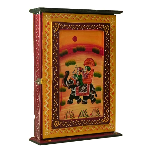Be Kind Wooden Decorative Key Holder Box | Wall Mount Box with Key Holder- 12 inch ( Multicolor)