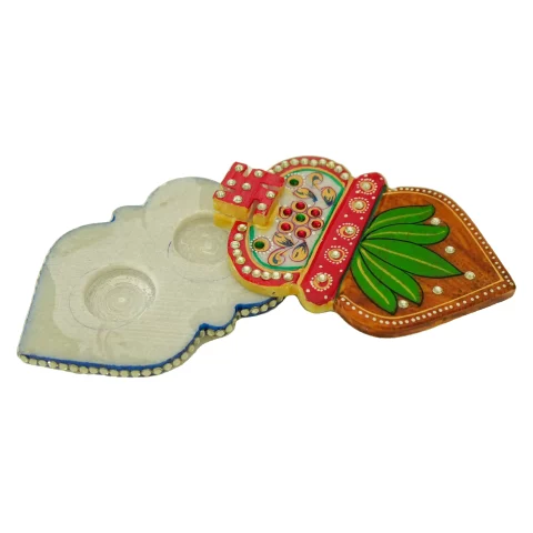 Be Kind Handicraft Marble Roli Chopra Kalash design for Home & Office | Designer Decorative Pooja Kumkum Sindur Rice Tilak Chopda (Multicolor)- 5 inch